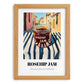 Rosehip Jam – Italian Urban Café Scene, Jam Illustration, set in oak frame