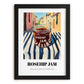 Rosehip Jam – Italian Urban Café Scene, Jam Illustration, in sleek black frame