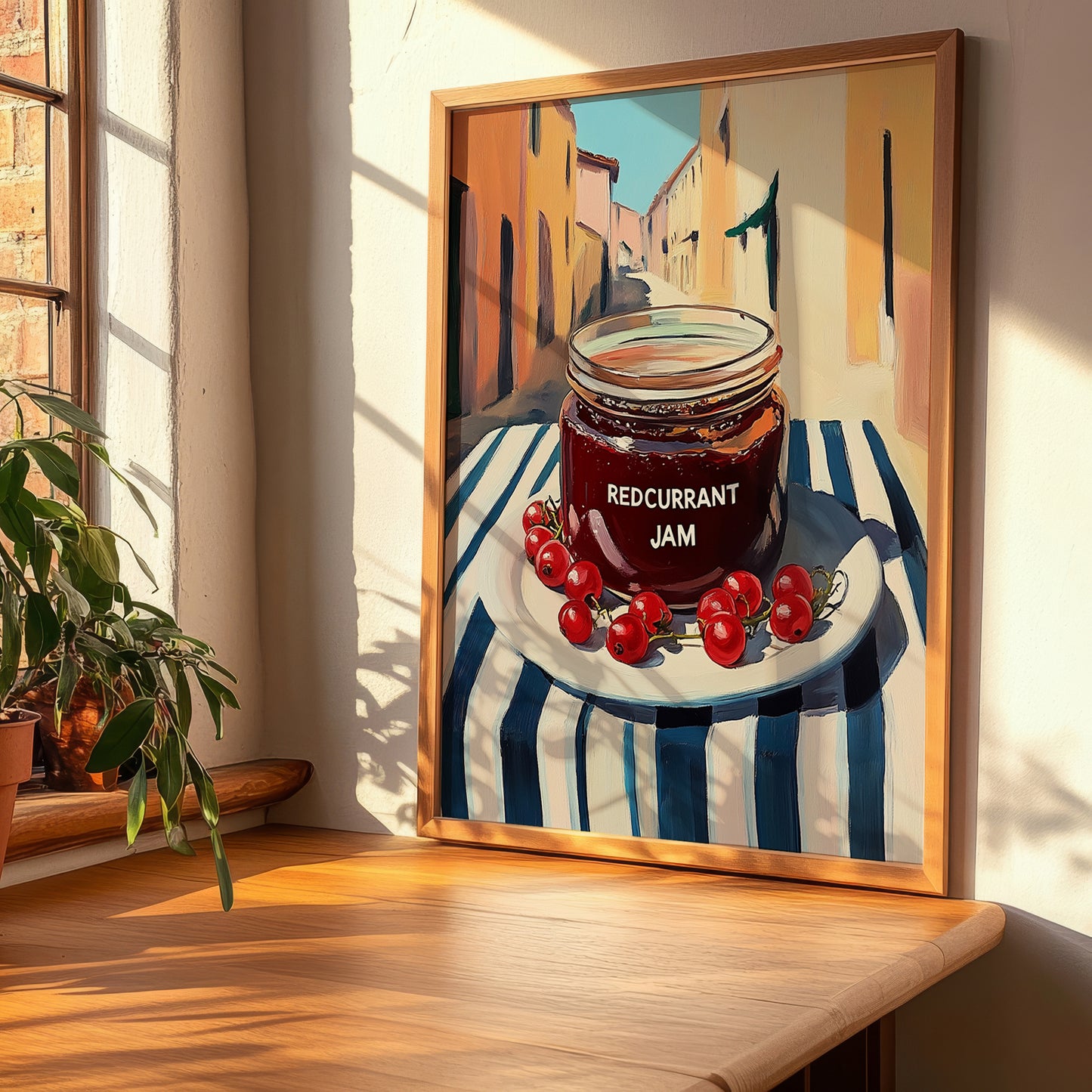 Redcurrant Jam – Italian Outdoor Café Scene, Jam Wall Art, clean layout with no caption