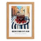 Redcurrant Jam – Italian Outdoor Café Scene, Jam Wall Art, set in oak frame