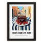 Redcurrant Jam – Italian Outdoor Café Scene, Jam Wall Art, in sleek black frame
