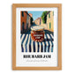 Rhubarb Jam – Italian Street Café Scene, Jam Wall Decor, set in oak frame
