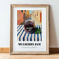 Mulberry Jam – Italian Café on the Corner, Jam Illustration, in wooden frame leaning on the floor
