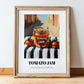 Tomato Jam – Italian Outdoor Café Scene, Jam Wall Decor, in wooden frame leaning on the floor