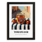 Tomato Jam – Italian Outdoor Café Scene, Jam Wall Decor, in sleek black frame