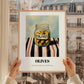Olives – on Striped Tablecloth, Canned Vegetables Still Life, styled in a charming Paris street view