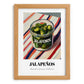 Jalapenos – on Striped Tablecloth, Bbq Painting, set in oak frame