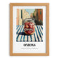 Onions – Italian Street Café Scene, Canned Vegetables Wall Poster, set in oak frame