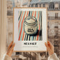 Sea Salt – on Striped Tablecloth, Spices Poster, styled in a charming Paris street view