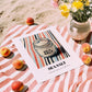 Sea Salt – on Striped Tablecloth, Spices Poster, unframed on coastal sand