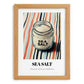 Sea Salt – on Striped Tablecloth, Spices Poster, set in oak frame