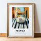 Sea Salt – Italian Café on the Corner, Spices Painting, in wooden frame leaning on the floor