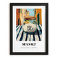 Sea Salt – Italian Café on the Corner, Spices Painting, in sleek black frame