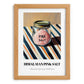Himalayan Pink Salt – on Striped Tablecloth, Spices Poster, set in oak frame
