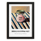 Himalayan Pink Salt – on Striped Tablecloth, Spices Poster, in sleek black frame