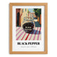 Black Pepper – Italian Outdoor Café Scene, Spices Art, set in oak frame