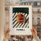 Paprika – on Striped Tablecloth, Spices Wall Decor, styled in a charming Paris street view