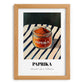 Paprika – on Striped Tablecloth, Spices Wall Decor, set in oak frame