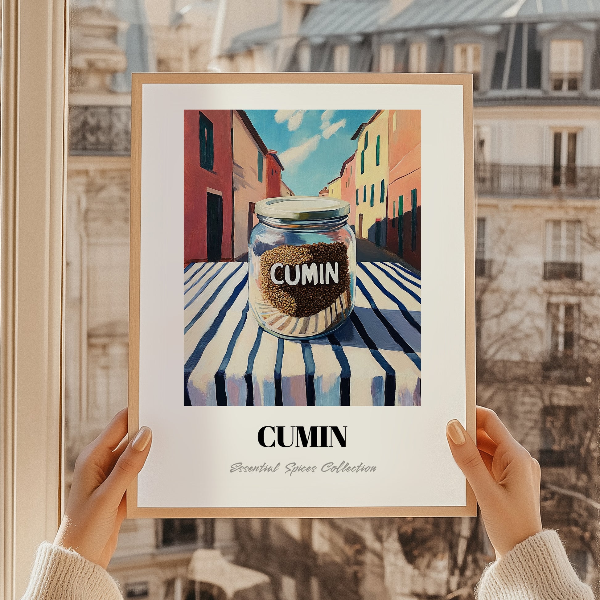 Cumin – Italian Café on the Corner, Spices Wall Decor, styled in a charming Paris street view