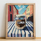 Cumin – Italian Café on the Corner, Spices Wall Decor, no-text version framed in wood