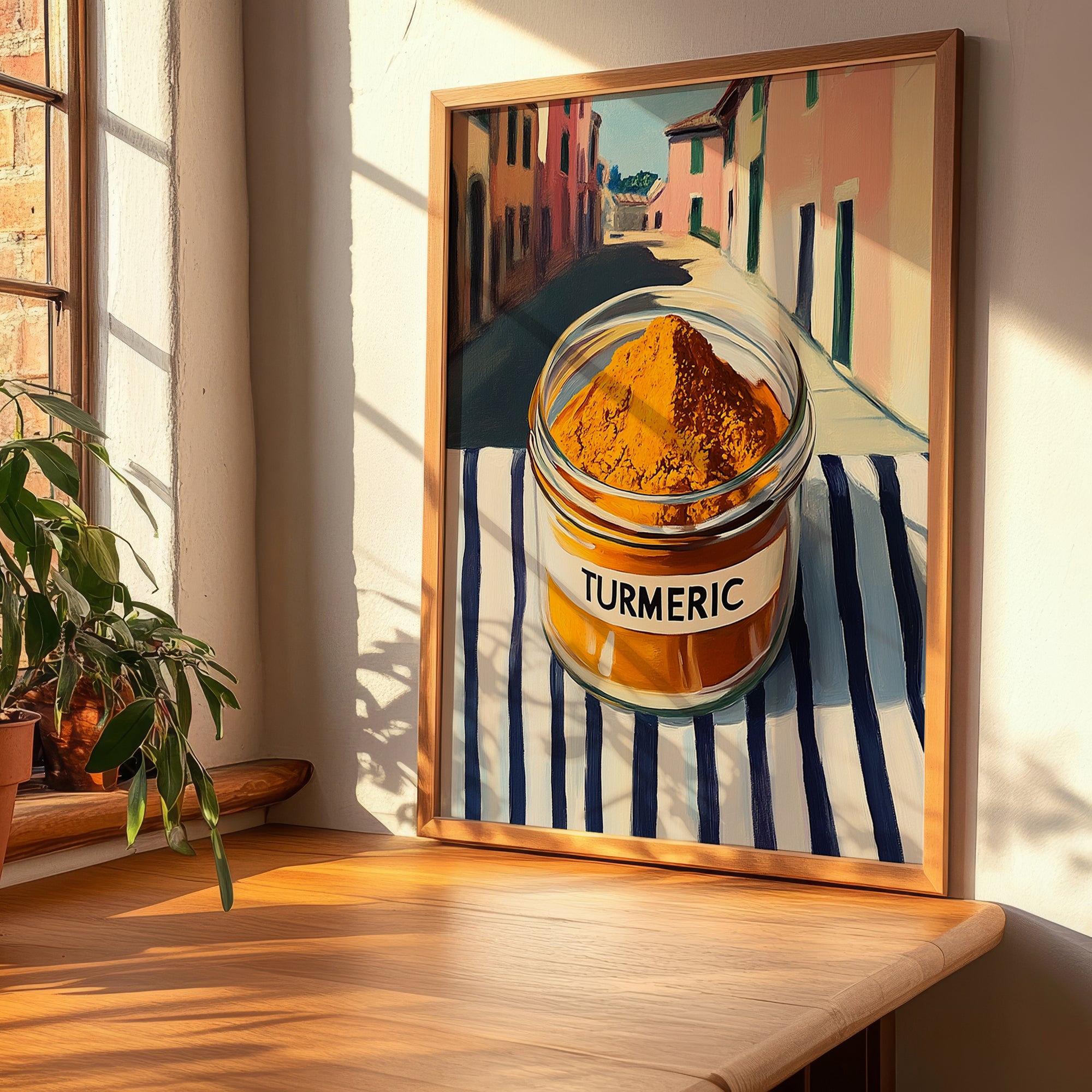 Turmeric – Italian Café on the Corner, Spices Wall Art, clean layout with no caption