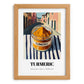 Turmeric – Italian Café on the Corner, Spices Wall Art, set in oak frame