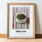 Oregano – on Striped Tablecloth, Spices Wall Decor, in wooden frame leaning on the floor