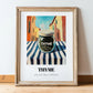 Thyme – Italian Urban Café Scene, Spices Poster, in wooden frame leaning on the floor