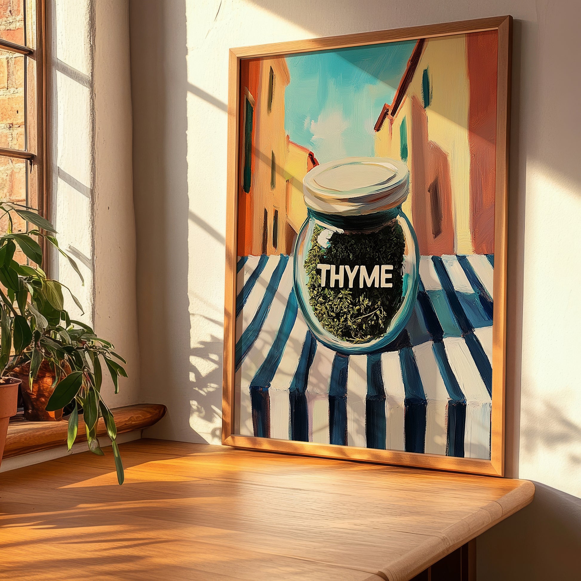 Thyme – Italian Urban Café Scene, Spices Poster, clean layout with no caption