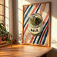 Basil – on Striped Tablecloth, Spices Wall Decor, clean layout with no caption