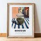 Rosemary – Italian Outdoor Café Scene, Spices Wall Print, in wooden frame leaning on the floor