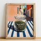 Rosemary – Italian Outdoor Café Scene, Spices Wall Print, no-text version framed in wood