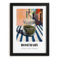 Rosemary – Italian Outdoor Café Scene, Spices Wall Print, in sleek black frame
