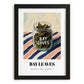 Bay Leaves – on Striped Tablecloth, Spices Wall Decor, in sleek black frame