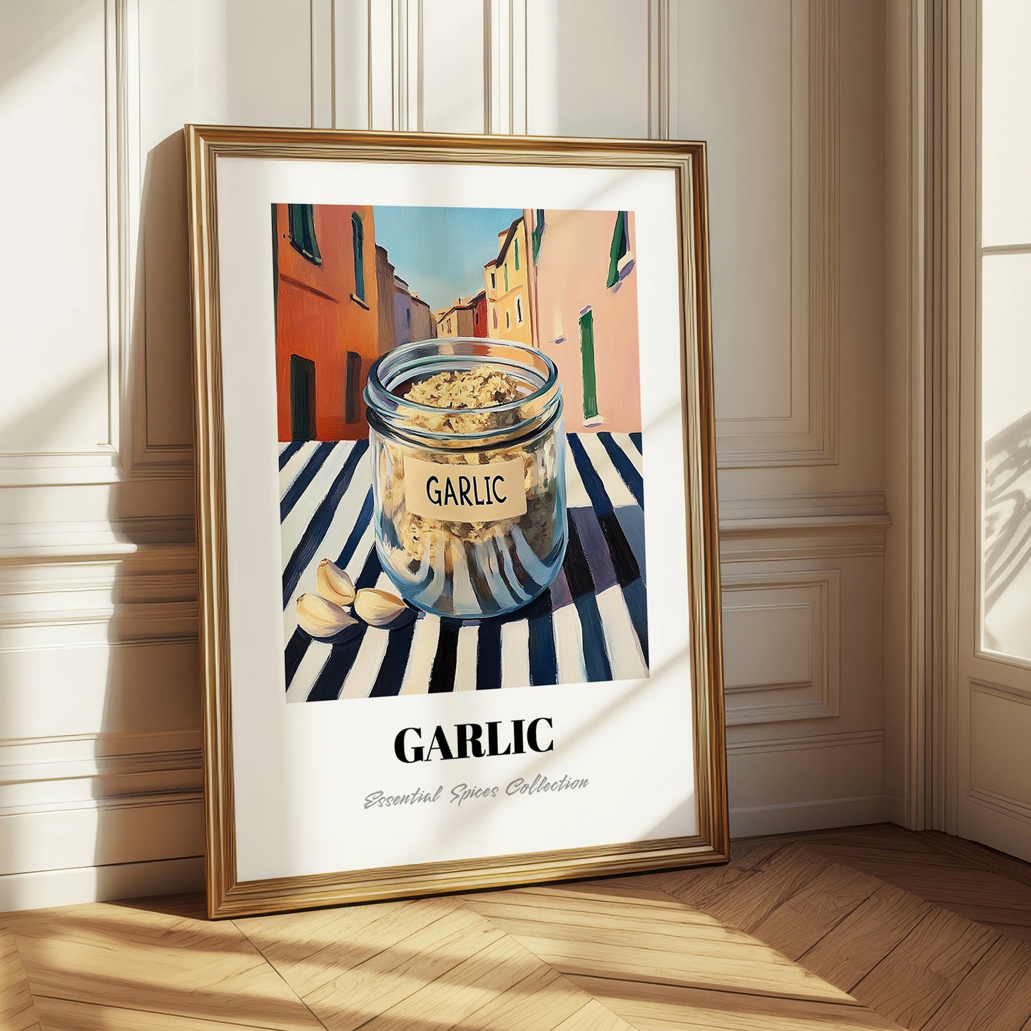 Garlic – Italian Outdoor Café Scene, Spices Still Life