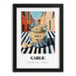 Garlic – Italian Outdoor Café Scene, Spices Still Life, in sleek black frame