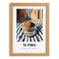 Nutmeg – Italian Street Café Scene, Spices Wall Decor, set in oak frame