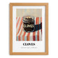 Cloves – on Striped Tablecloth, Spices Painting, set in oak frame