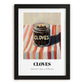 Cloves – on Striped Tablecloth, Spices Painting, in sleek black frame