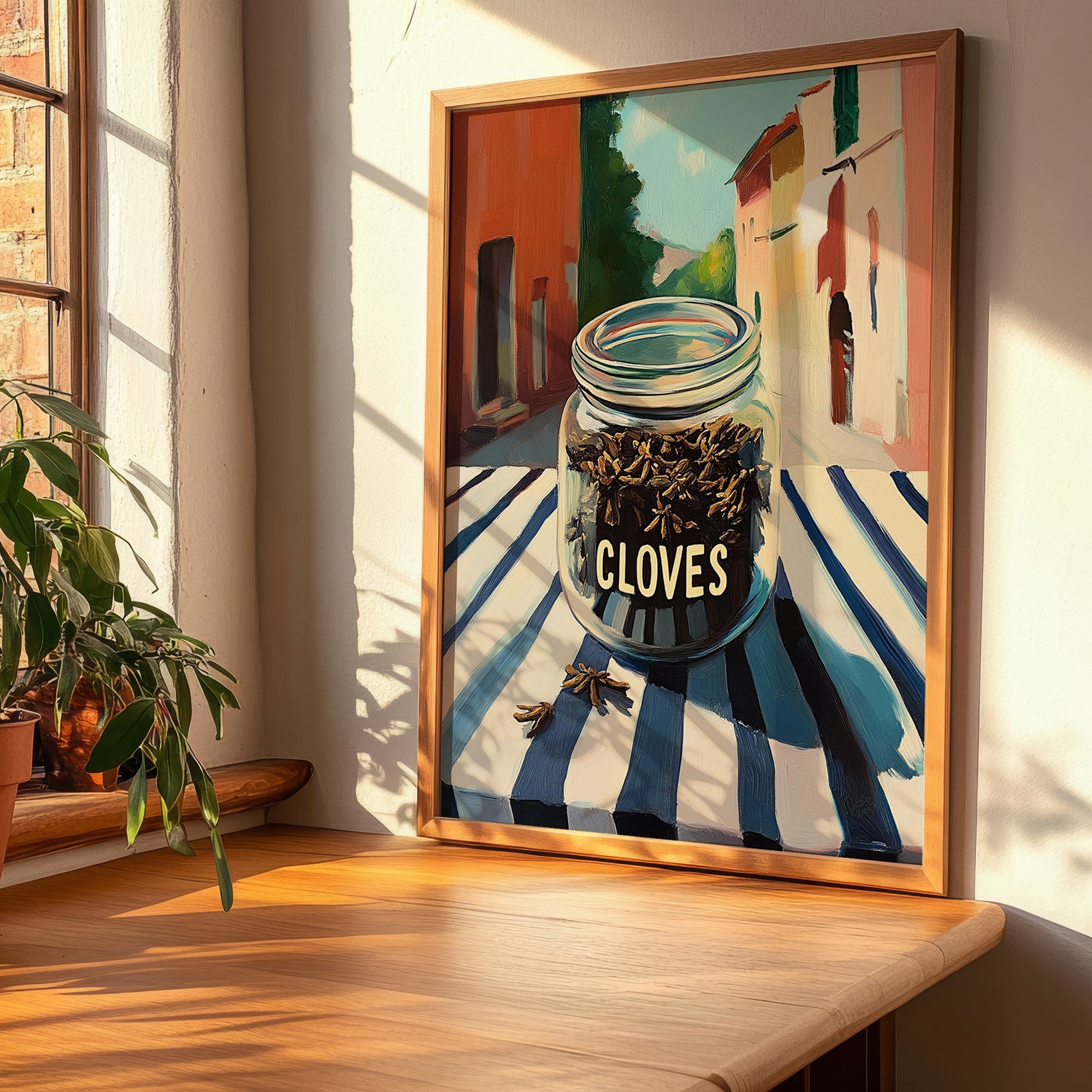 Cloves – Italian Urban Café Scene, Spices Wall Decor, clean layout with no caption