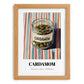 Cardamom – on Striped Tablecloth, Spices Illustration, set in oak frame