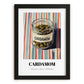 Cardamom – on Striped Tablecloth, Spices Illustration, in sleek black frame