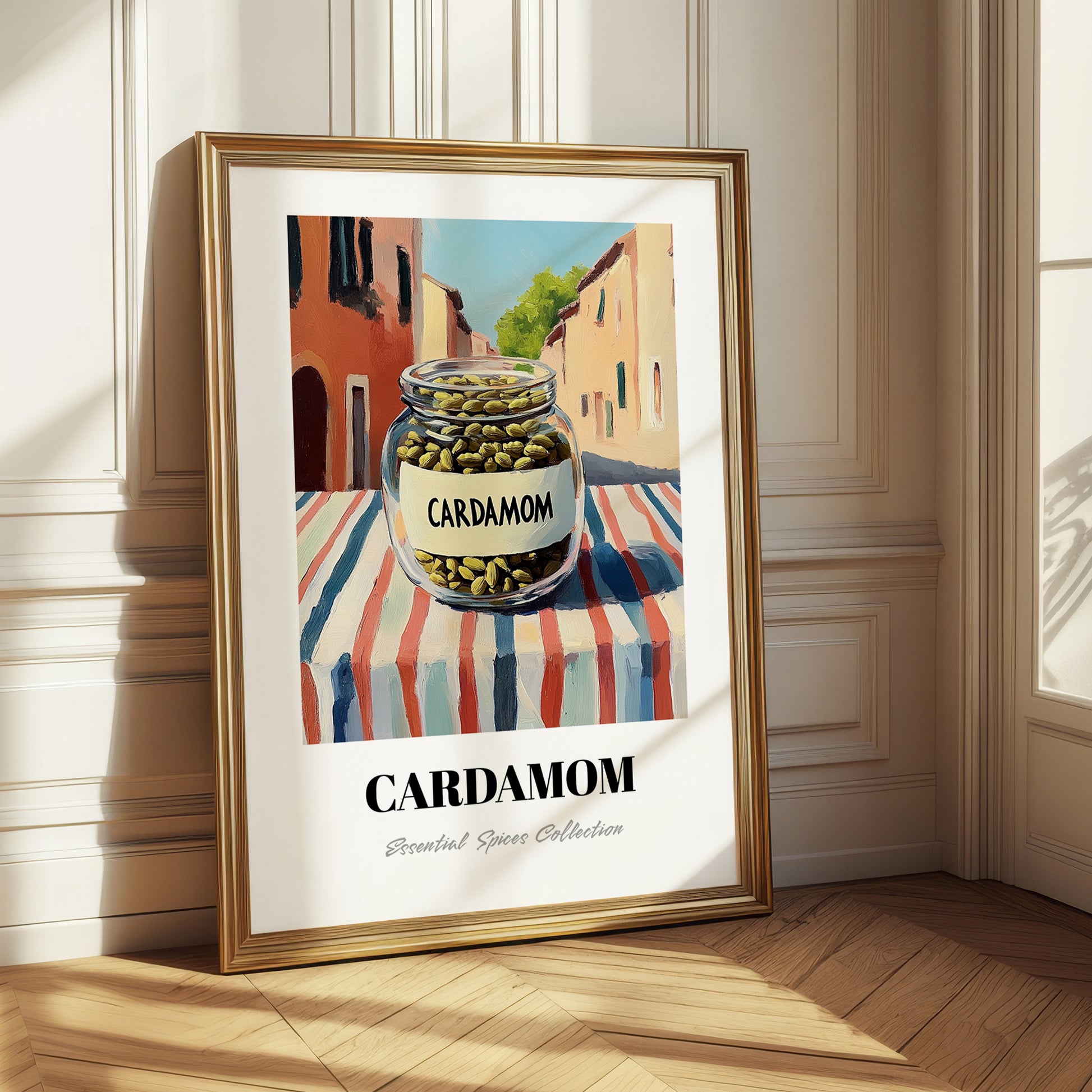 Cardamom – Italian Outdoor Café Scene, Spices Poster