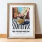 Mustard Seeds – Italian Outdoor Café Scene, Spices Wall Art, in wooden frame leaning on the floor