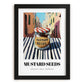 Mustard Seeds – Italian Outdoor Café Scene, Spices Wall Art, in sleek black frame