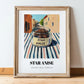 Star Anise – Italian Street Café Scene, Spices Still Life, in wooden frame leaning on the floor
