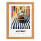 Saffron – Italian Street Café Scene, Spices Painting, set in oak frame