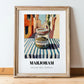 Marjoram – Italian Urban Café Scene, Spices Wall Decor, in wooden frame leaning on the floor