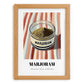 Marjoram – on Striped Tablecloth, Spices Wall Decor, set in oak frame