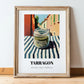 Tarragon – Italian Urban Café Scene, Spices Wall Decor, in wooden frame leaning on the floor